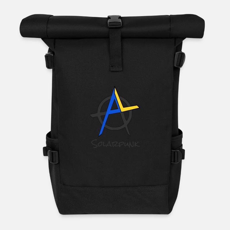 Anarchie - Solarpunk - Rolltop Rucksack - Schwarz