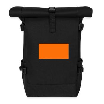 Orange - Rolltop Rucksack - Schwarz - Vorne