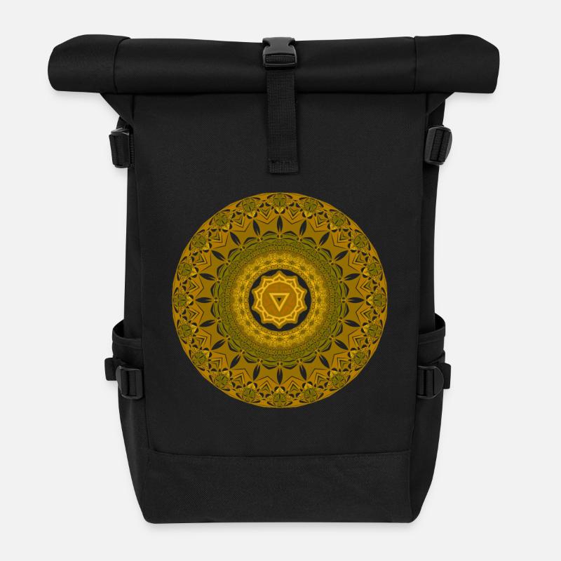 MANIPURA SOLAR PLEXUS CHAKRA - Roll Top Backpack - black