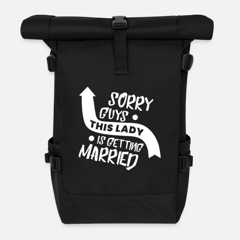 Wedding - future bride - Roll Top Backpack - black