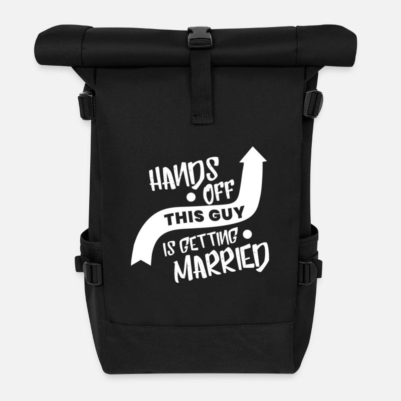 Wedding - Future Groom - Gift - Roll Top Backpack - black