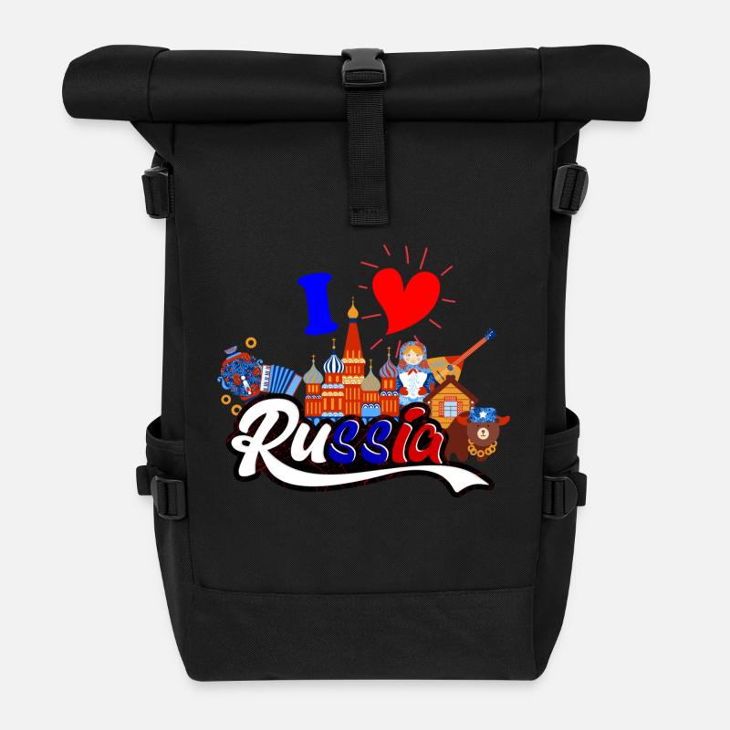 J'aime l'idée de cadeau de la Russie, cadeau - Sac à dos roll top - noir
