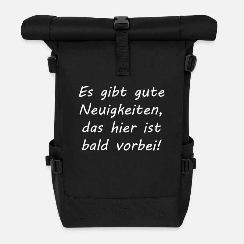 Bald vorbei - Rolltop Rucksack - Schwarz