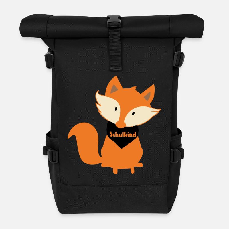 Fuchs Schulkind Kind Einschulung - Rolltop Rucksack - Schwarz