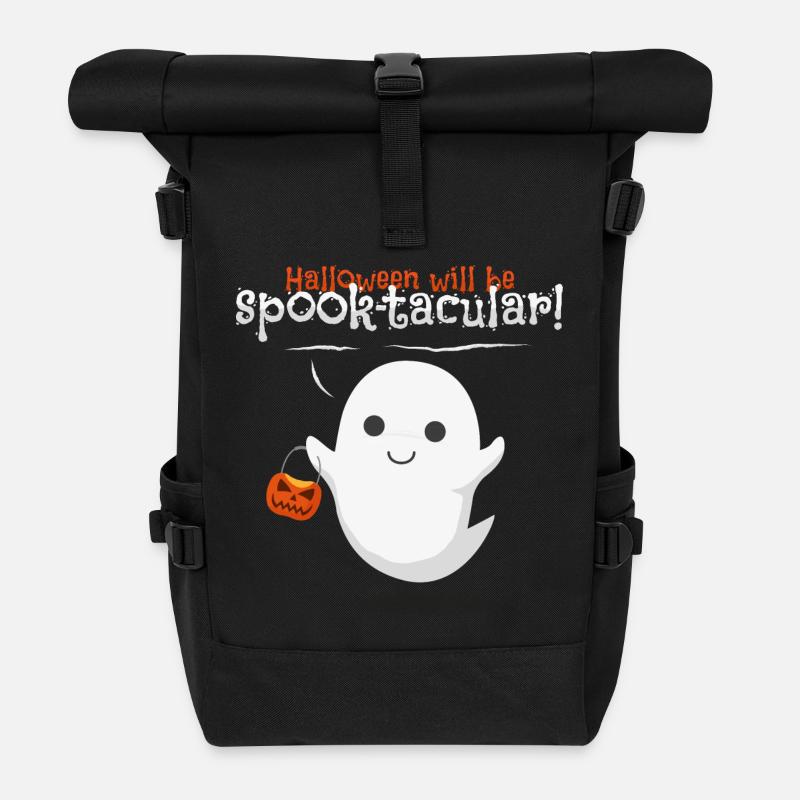 halloween ghost - Roll Top Backpack - black
