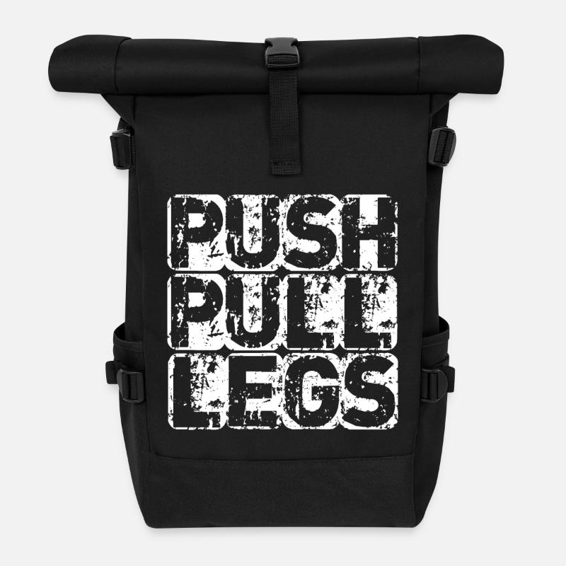 PUSH PULL LEGS - Rolltop Rucksack - Schwarz