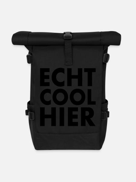Echt cool hier - Rolltop Rucksack - Schwarz