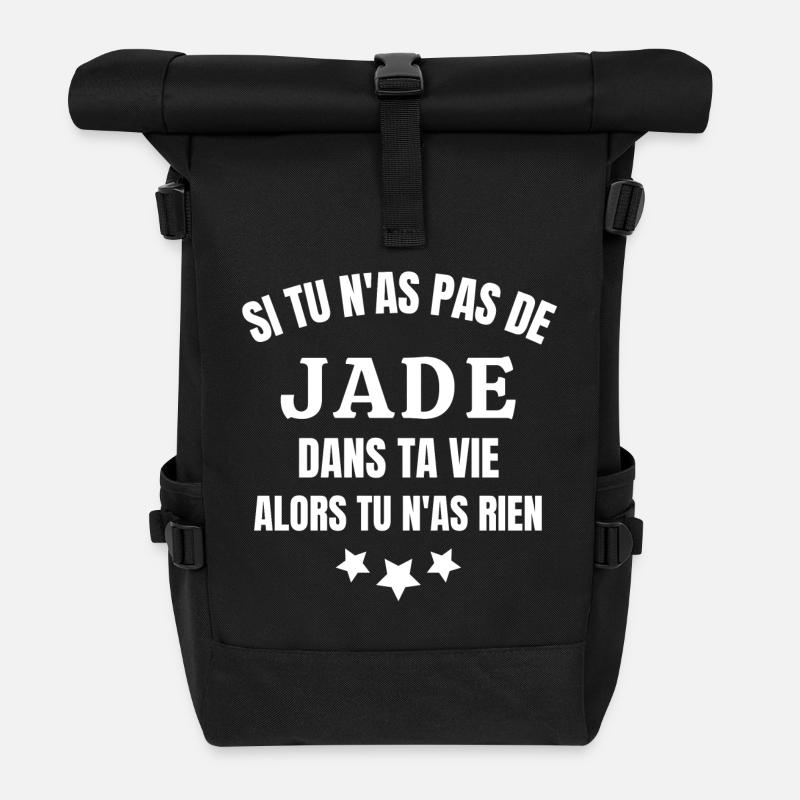 Jade, prénom Jade, anniversaire Jade - Sac à dos roll top - noir
