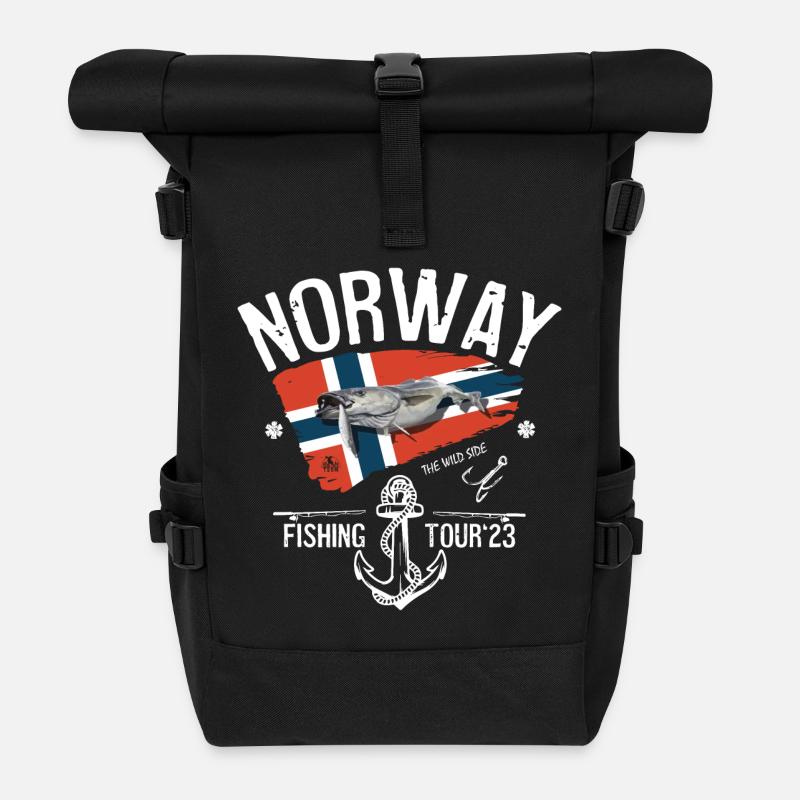 Norwegen Angeltour 2023 - Rolltop Rucksack - Schwarz