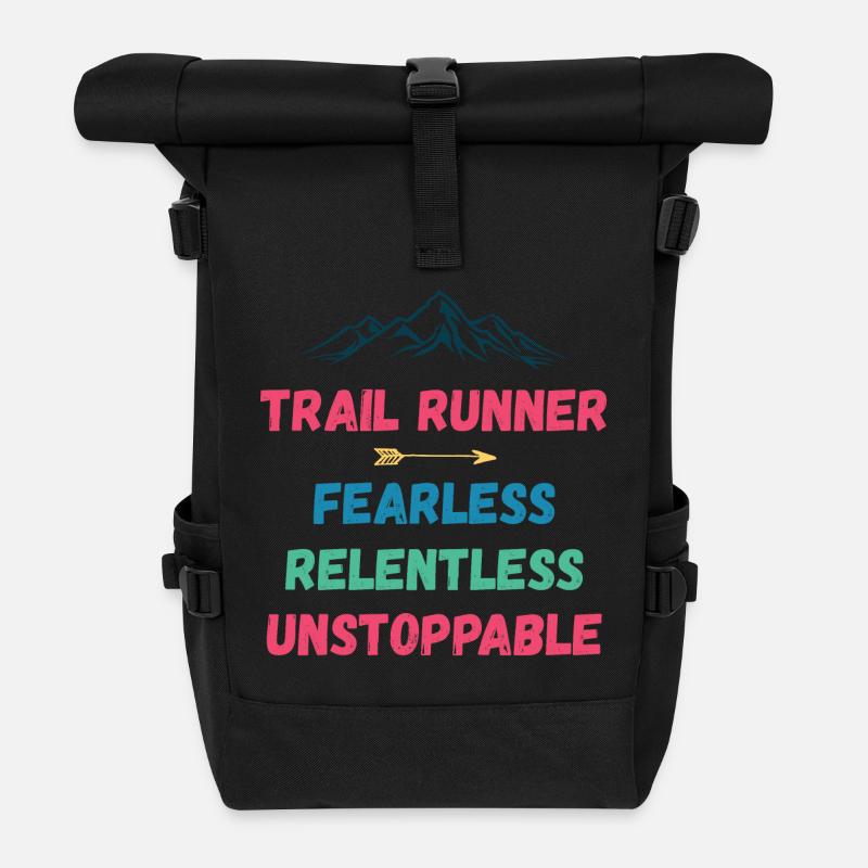 Trail Runner - Intrépide. Implacable. Imparable. - Sac à dos roll top - noir