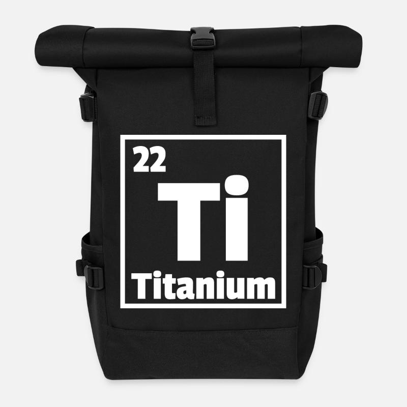 Titanium Ti Periodic Table of Elements - Rolltop Rucksack - Schwarz