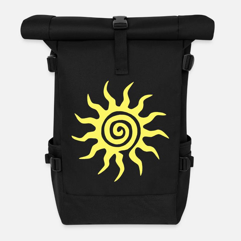 Spiral-Sonne - Rolltop Rucksack - Schwarz