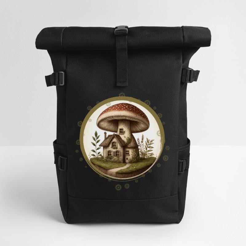 Conception d’un champignon comme une maison de conte de fées dans la forêt Sac à dos roll top