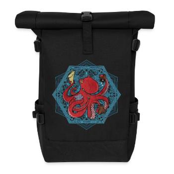 Board Game Card Game Drafting Dice Octopus Red - Roll Top Backpack - black - Front