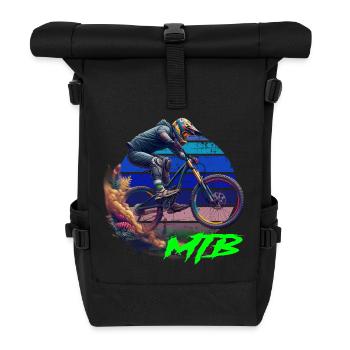 MTB Bike - Rolltop Rucksack - Schwarz - Vorne