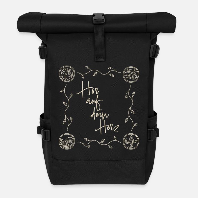 "Ein Mädchen Namens Willow" mit Hör Auf Dein Herz - Rolltop Rucksack - Schwarz