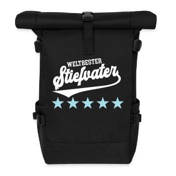 Bonuspapa Bester Stiefpapa Weltbester Stiefvater - Rolltop Rucksack - Schwarz - Vorne