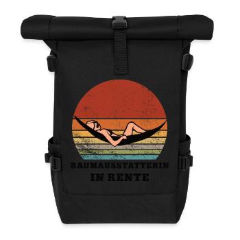 Rente Raumausstatterin Rentnerin Ruhestand - Rolltop Rucksack - Schwarz - Vorne