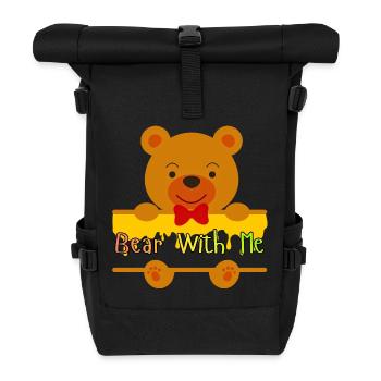 Bear With Me Cute Teddy Design - Sac à dos roll top - noir - Devant