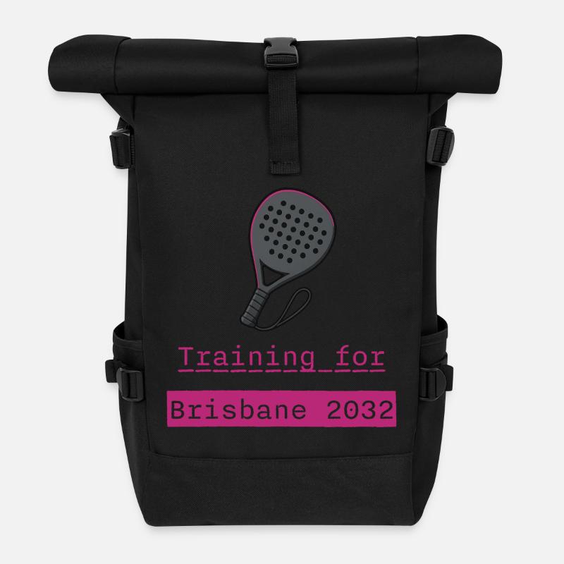 Padel Training Brisbane 2032 - Roll Top Backpack - black