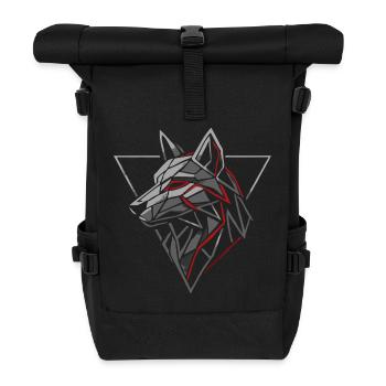 Alpha Spirit Geometric Wolf T-Shirt - Rolltop Rucksack - Schwarz - Vorne