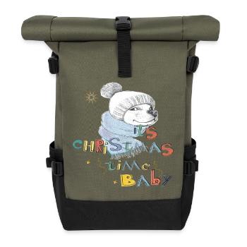  Weihnachtszeit  - Rolltop Rucksack - Olive/Schwarz - Vorne