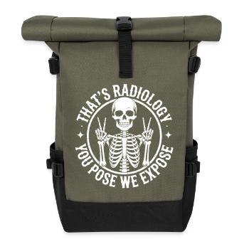 Skeleton in radiology design - Roll Top Backpack - olive/black - Front