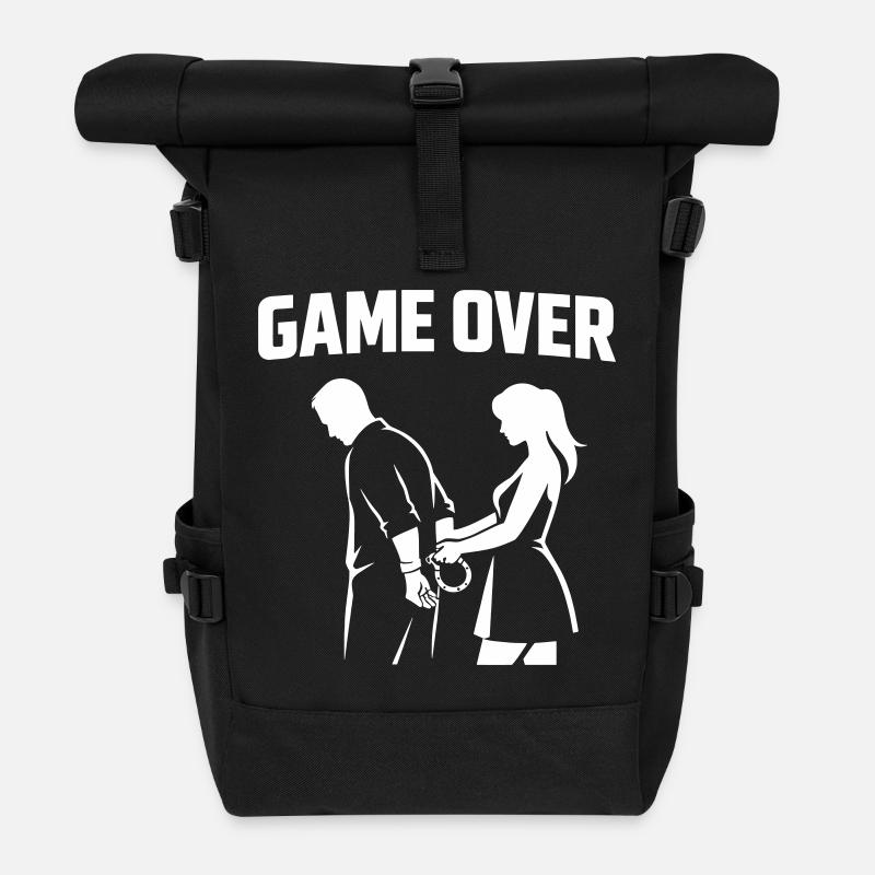 Game Over Festnahme - Junggesellinnenabschied - Rolltop Rucksack - Schwarz