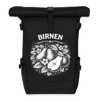 Birnenkranz Vintage Obst Illustration - Rolltop Rucksack - Schwarz - Vorne