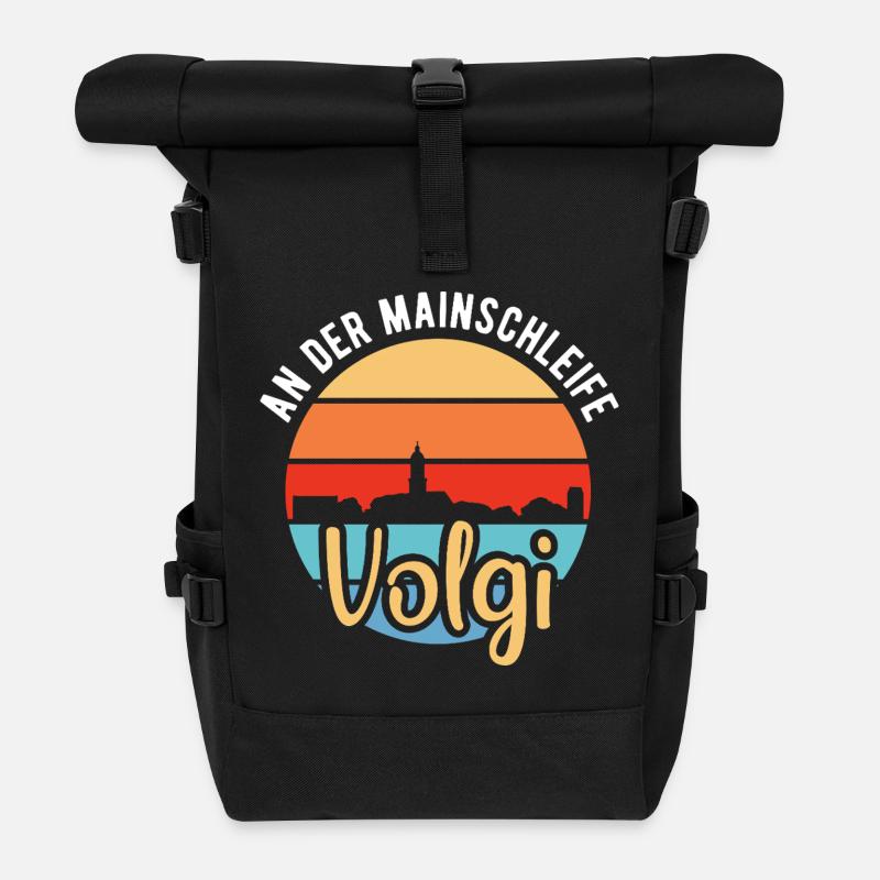 Volkach | Volgi | Mainschleife - Rolltop Rucksack - Schwarz