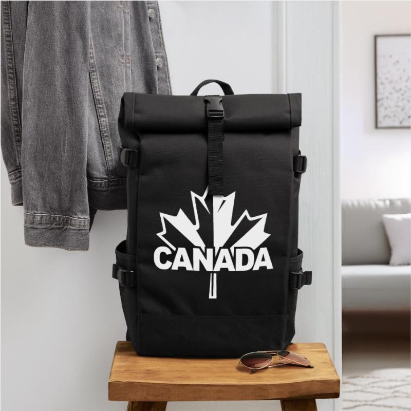 Canada Maple Leaf Logo Roll Top Backpack
