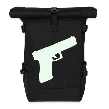 Pistole Waffe - Rolltop Rucksack - Schwarz - Vorne