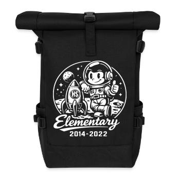 Astronaut and rocket in the cosmos - Roll Top Backpack - black - Front