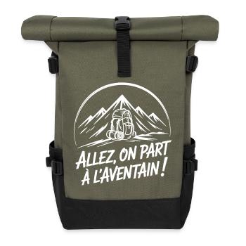 Abenteuer-Rucksackwandern - Rolltop Rucksack - Olive/Schwarz - Vorne