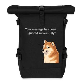 Deine Nachricht wurde erfolgreich ignoriert - Rolltop Rucksack - Schwarz - Vorne