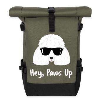 Cool Poodle Sunglasses Hey Paws Up Dog - Roll Top Backpack - olive/black - Front