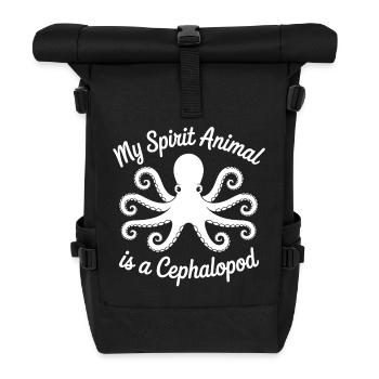 Octopus Minimal Art - Roll Top Backpack - black - Front
