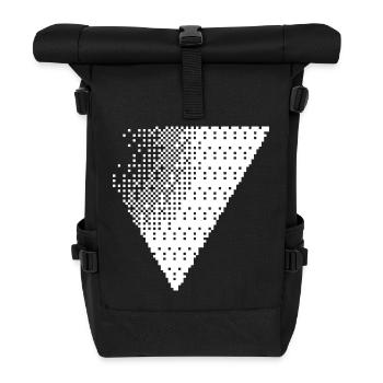 Geometric Dotted Triangle Fade - Roll Top Backpack - black - Front