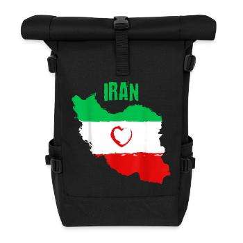 Iranische Herzflagge - Rolltop Rucksack - Schwarz - Vorne