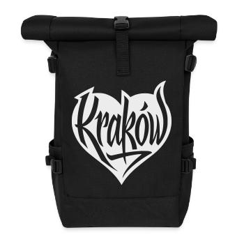 Krakau, Krakow Herz Graffiti - Rolltop Rucksack - Schwarz - Vorne