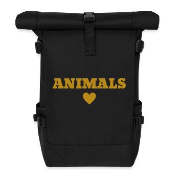 Animals Animals Animal Love Animal rights activists - Roll Top Backpack - black - Front