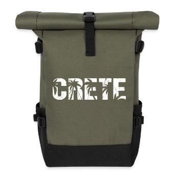Crete Griechenland Insel Kreta - Rolltop Rucksack - Olive/Schwarz - Vorne