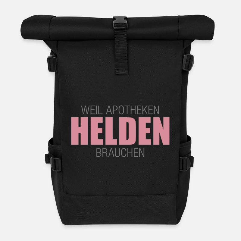 Weil Apotheken Helden brauchen - Rolltop Rucksack - Schwarz