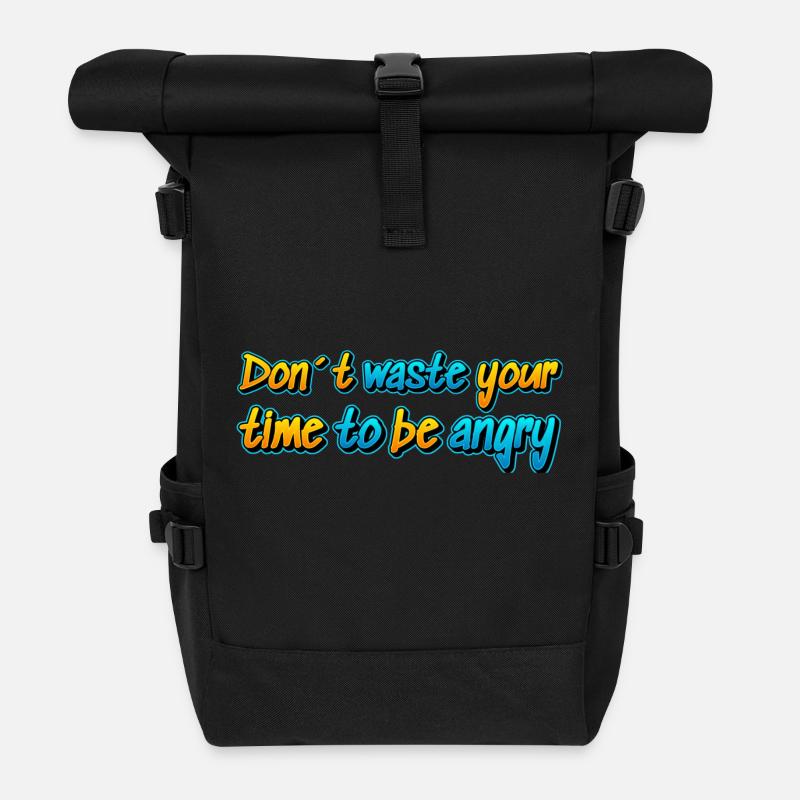 Don't waste your life.. - Roll Top Backpack - black
