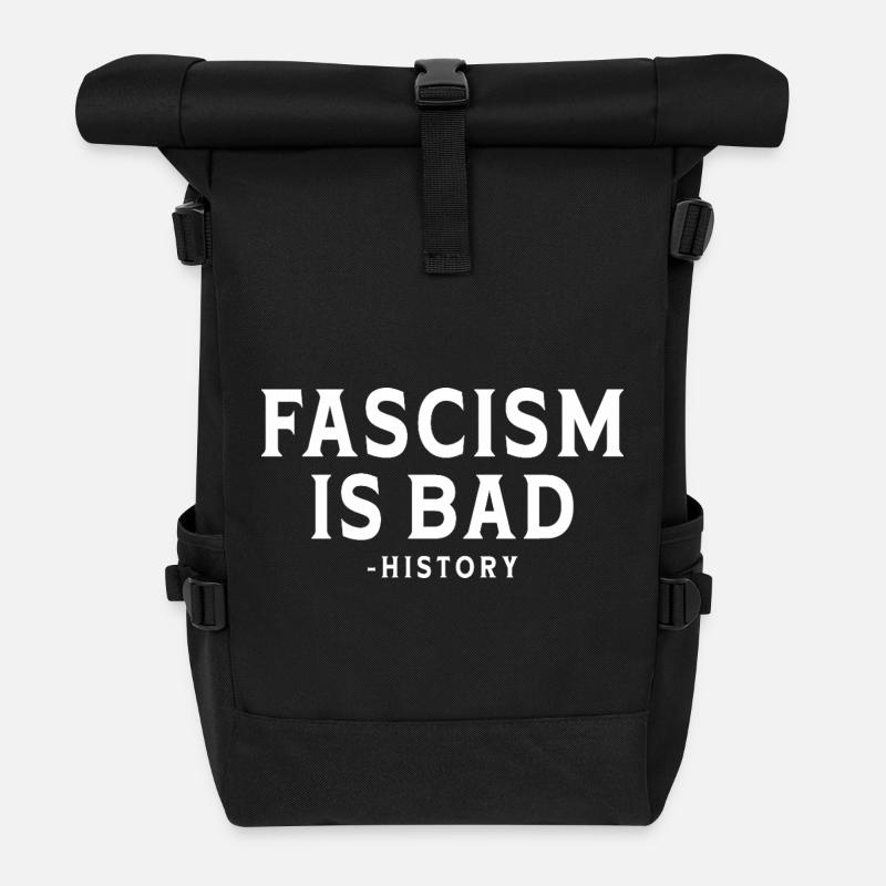 Antifa Fascism Is Bad Antifaschistisches Statement - Rolltop Rucksack - Schwarz