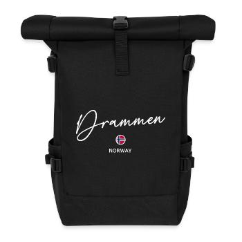 Drammen - Norway Flag Lettering - Norge - Norwegen - Rolltop Rucksack - Schwarz - Vorne