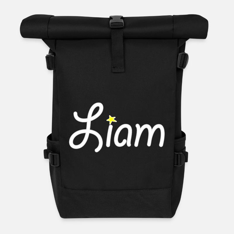 Liam - Roll Top Backpack - black