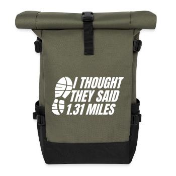 marathonien, ils ont dit 1,31 miles de course - Sac à dos roll top - olive/noir - Devant