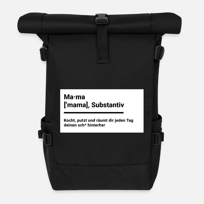 Mom as in the Duden funny shirt as a gift - Roll Top Backpack - black