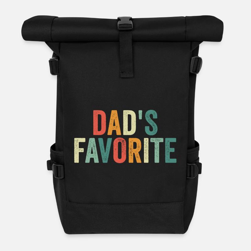 Lieblingskind Lustiger Papas Lieblings - Rolltop Rucksack - Schwarz